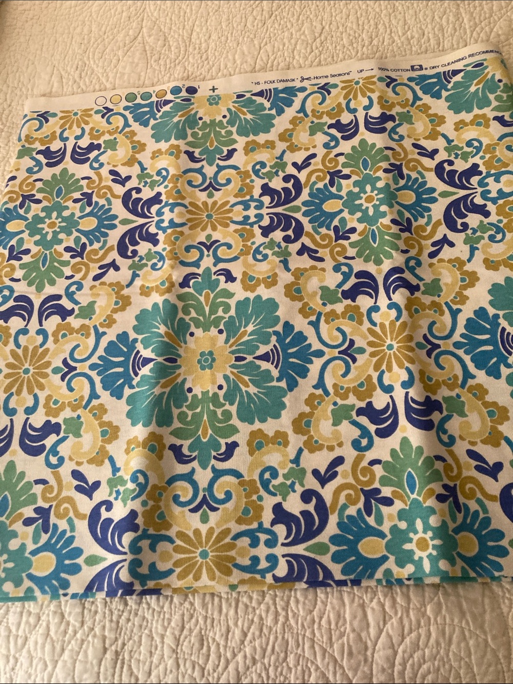 Blue, Teal & Gold Decorative Fabric Panel - Home Other
